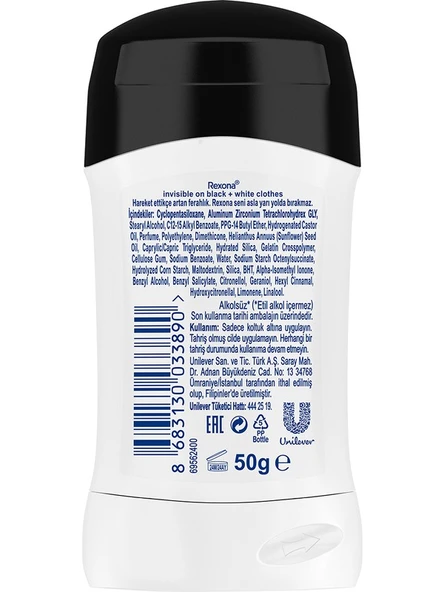Rexona Invisible On Black + White Antiperspirant Stick 50 g ürün görseli 1