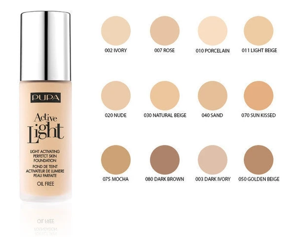 Pupa Milano Active Light Spf 6 070 Sun Kissed Fondöten 30 ml ürün görseli 1