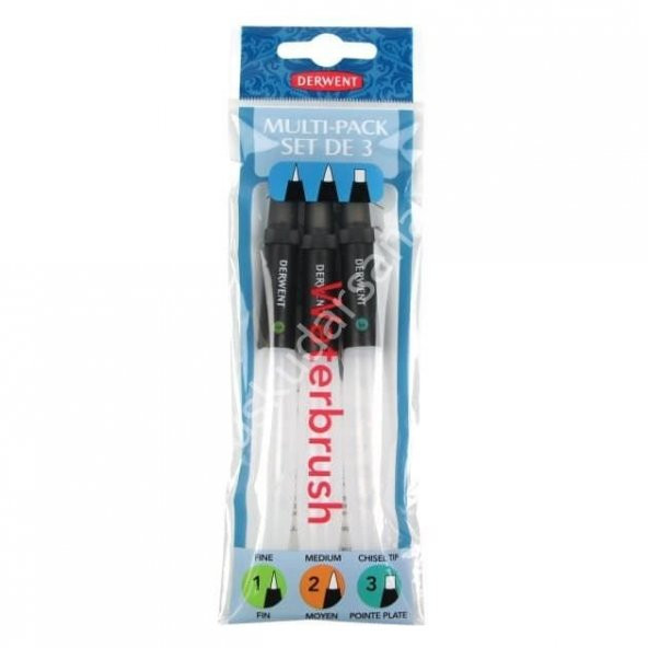 Derwent Waterbrushes Sulu Fırça Set 3lü ürün görseli 1