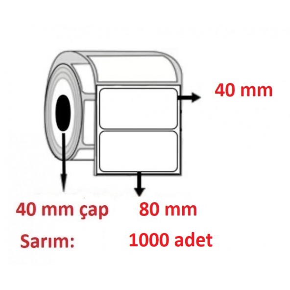 80X40 PVC ŞEFFAF ETİKET ( 1000 li ) ürün görseli 1