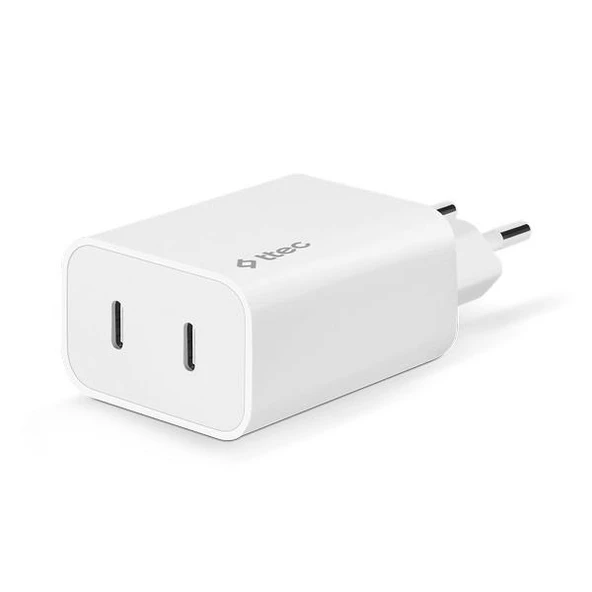 Ttec 2SCS27B SmartCharger Duo PD 40W Seyahat Hızlı Şarj Aleti USB-C + USB-C ürün görseli 1