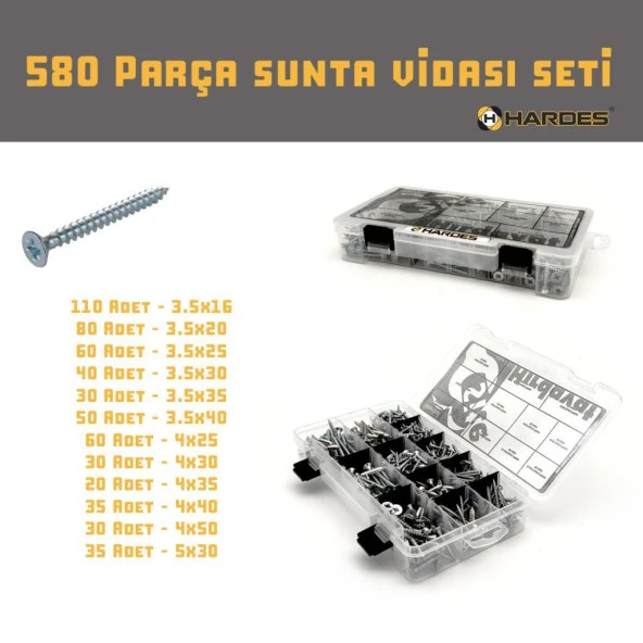 580 Parça Sunta Vidası Seti ürün görseli 1