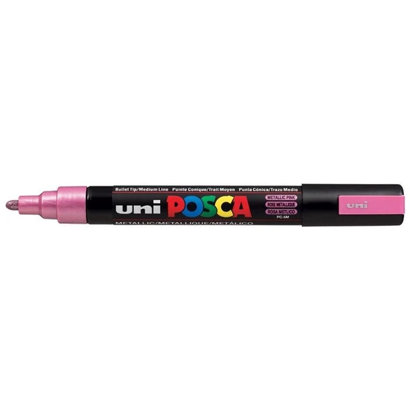 UNI POSCA SU BAZLI MARKOR METALIK PEMBE (PC-1MR) - Resim 3