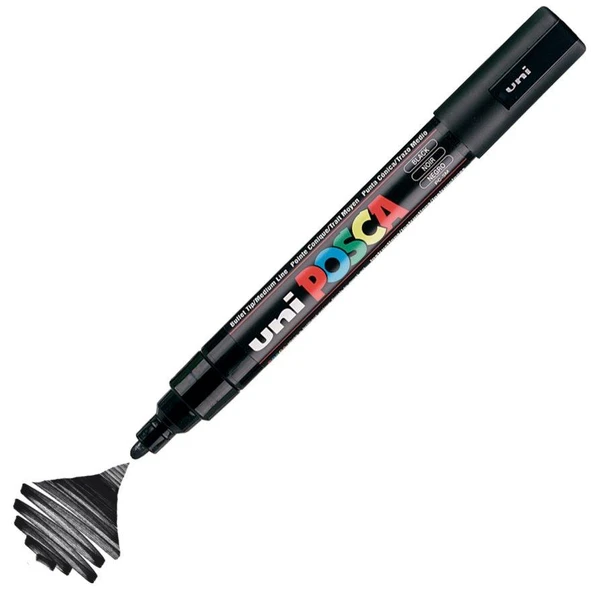 UNI POSCA SU BAZLI MARKOR SIYAH 1 LI (PC-1M) ürün görseli 1