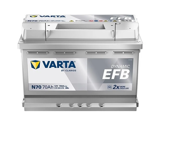 Varta Blue Dynamic N70 Start-Stop EFB 12 V 70 Ah 760 CCA Akü - 2025 ürün görseli 1