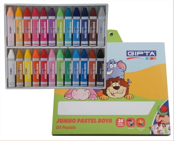 Gıpta Pastel Boya - Üçgen Gövdeli Jumbo Yıkanabilir 14mm - 24 Renk ürün görseli 1