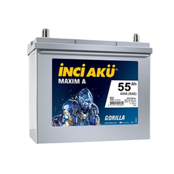 İNCİ 12V 55 AH DAR TİP AKÜ 430 A(EN) - HONDA CIVIC ürün görseli 1
