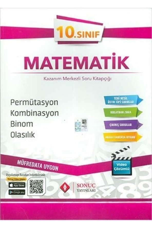 Sonuç Yayınları 10. Sınıf Matematik Permütasyon-kombinasyon-binom-olasılık Soru Bankası 2022 ürün görseli 1