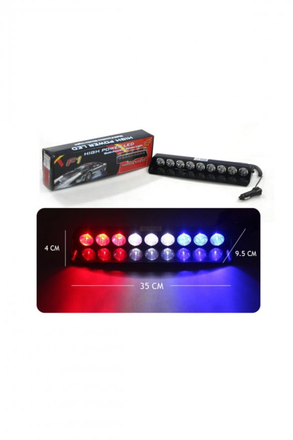 Flaş Led Çakarlı 27w Kırmızı-beyaz-mavi 8 Fonksiyonlu / Lapa175 ürün görseli 1