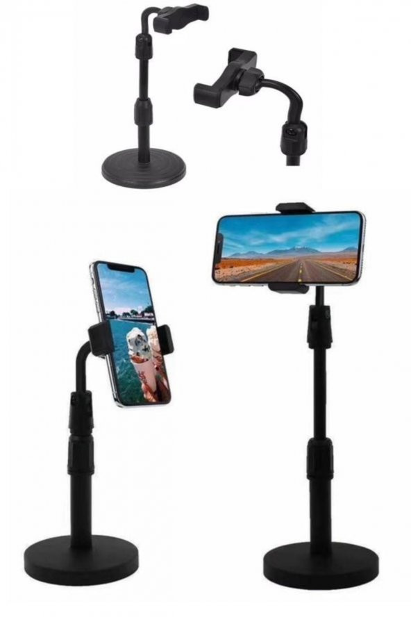 Masa Üstü Teleskopik Telefon Tutucu Ayarlanabilir Telefon Tutacağı Telefon Standı Şarj Standı ürün görseli 1