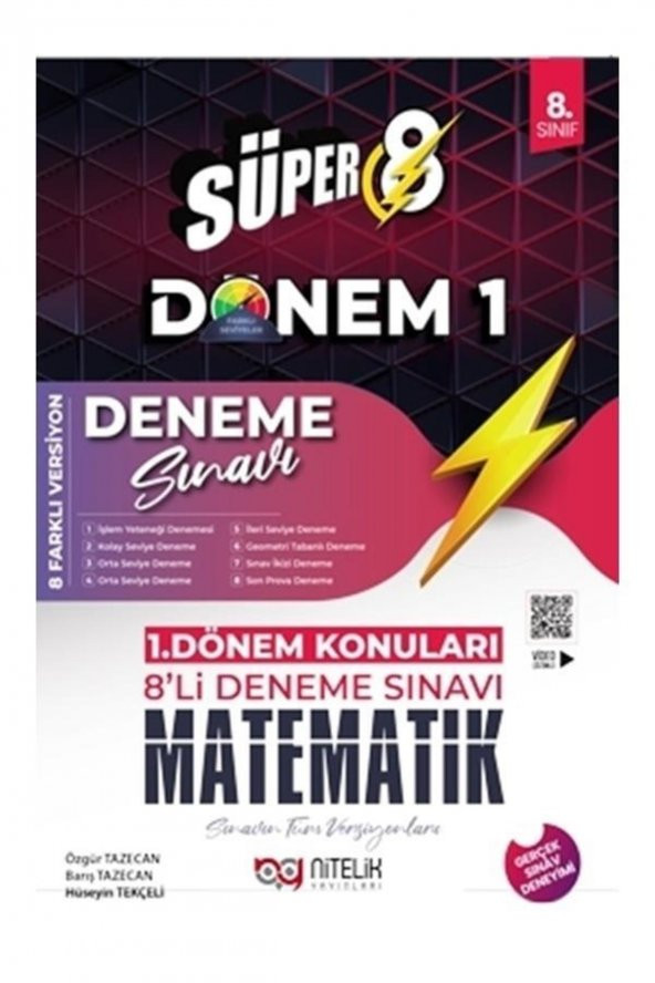 Nitelik 8.sınıf 1.dönem Süper Matematik 8li Deneme Sınavı ürün görseli 1