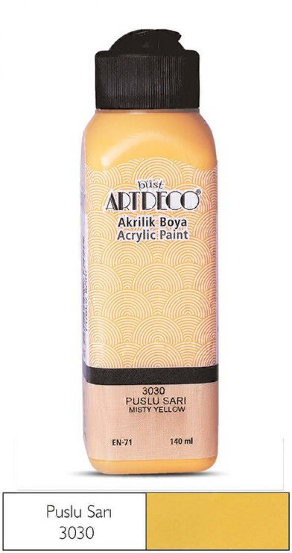 Artdeco Yeni Formül Akrilik Boya 140 ml 3030 Puslu Sarı ürün görseli 1