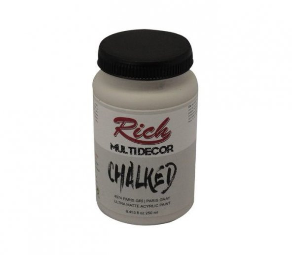 Rich Multi Decor Chalked Akrilik Boya 250ml. 4574 PARİS GRİ ürün görseli 1