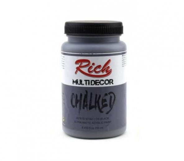 Rich Multi Decor Chalked Akrilik Boya 250ml. 4576 İS SİYAHI ürün görseli 1
