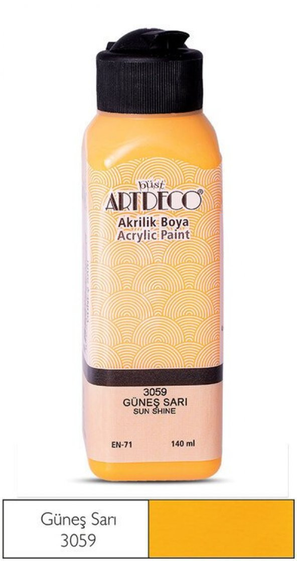 Artdeco Yeni Formül Akrilik Boya 140 ml 3059 Güneş Sarı ürün görseli 1