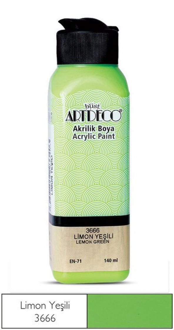 Artdeco Yeni Formül Akrilik Boya 140 ml 3666 Limon Yeşili ürün görseli 1