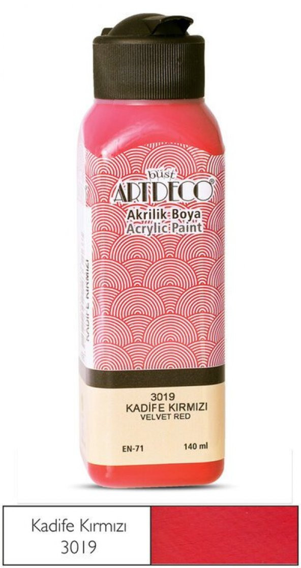 Artdeco Yeni Formül Akrilik Boya 140 ml 3019 Kadife Kırmızı ürün görseli 1