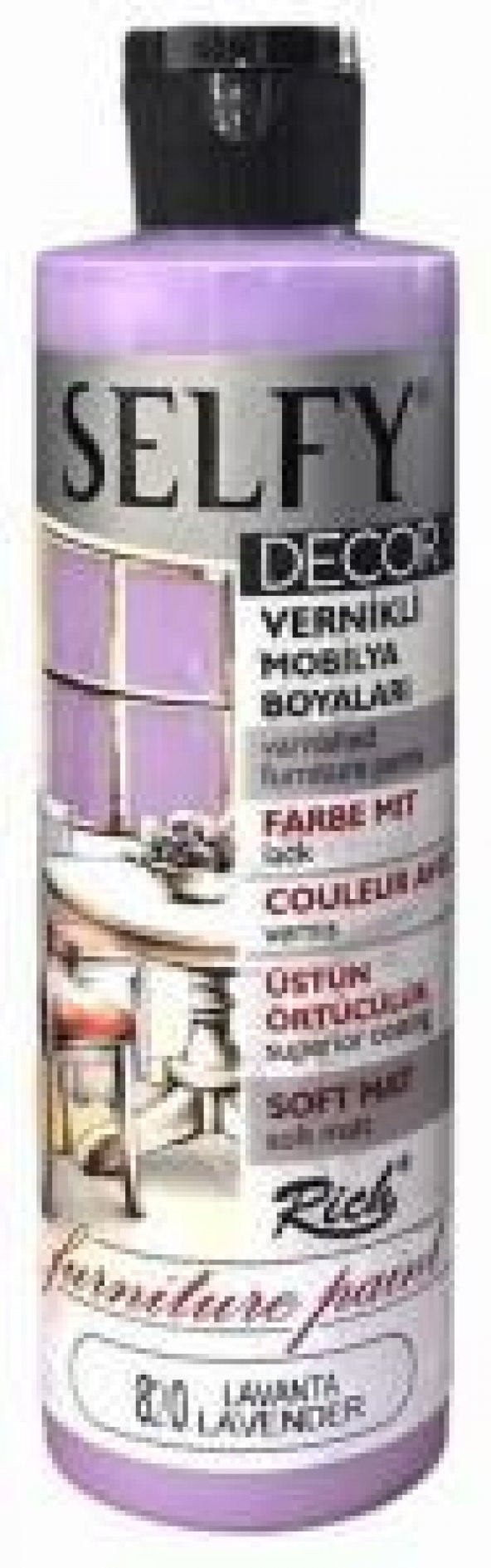 Rich Selfy Decor Vernikli Boya 240cc Firuze 820 ürün görseli 1