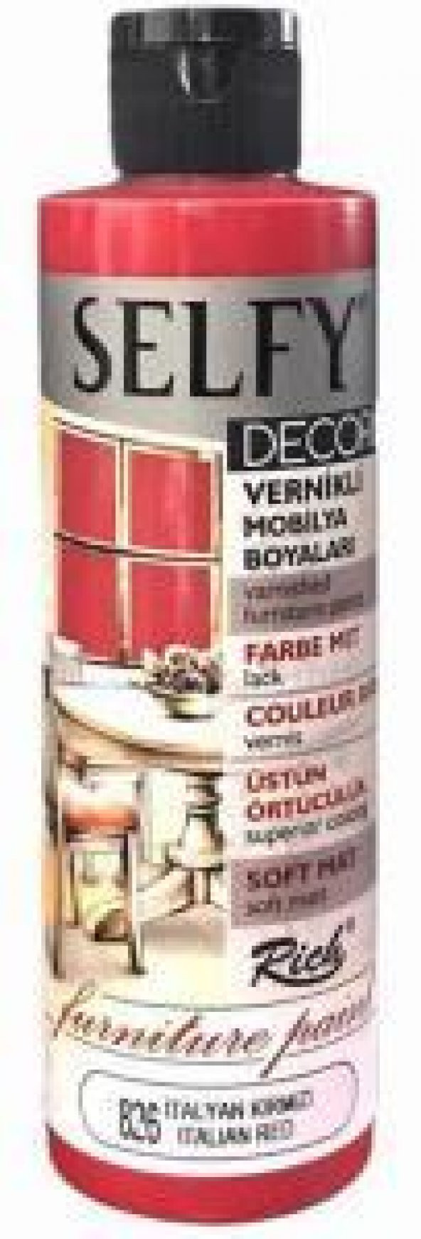 Rich Selfy Decor Vernikli Boya 240cc İtalyan Kırmızı 826 ürün görseli 1