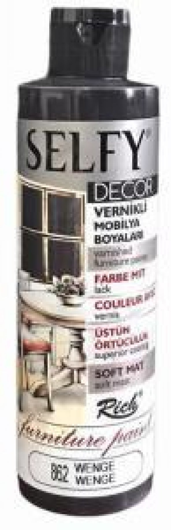 Rich Selfy Decor Vernikli Boya 240cc Wenge 862 ürün görseli 1