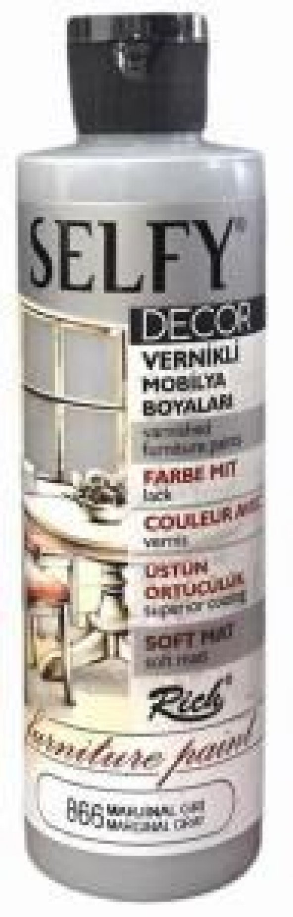 Rich Selfy Decor Vernikli Boya 240cc Marjinal Gri 866 ürün görseli 1
