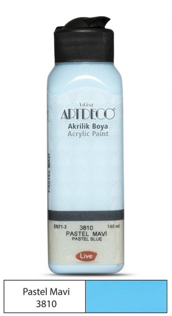 Artdeco Yeni Formül Akrilik Boya 140 ml 3810 Pastel Mavi ürün görseli 1