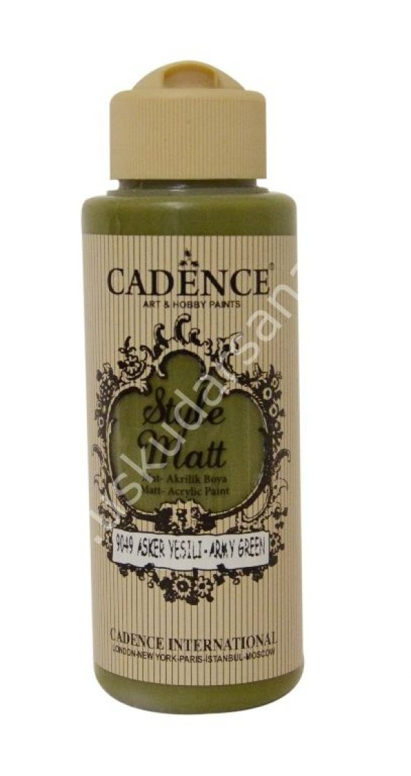 Cadence Style Matt Akrilik Boya 120ml 9049 Asker yeşili Army green ürün görseli 1