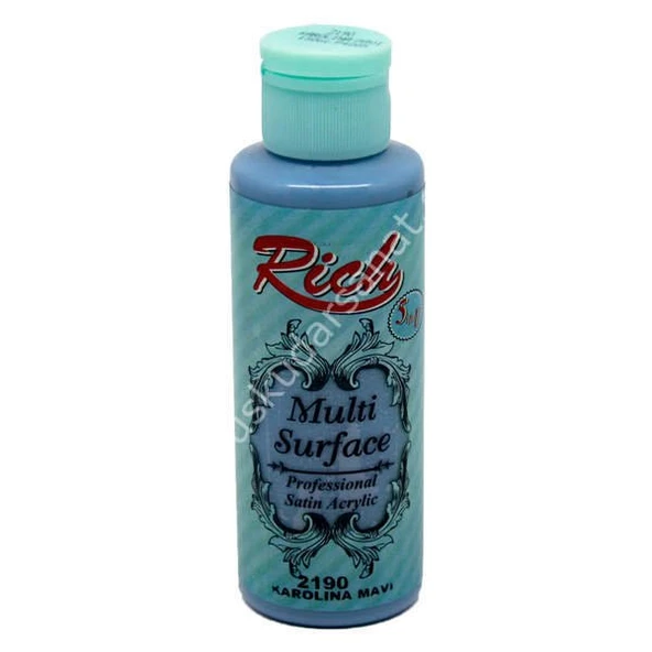 Rich Multi Surface Her Yüzey İçin Akrilik Boya 130 cc. 2190 KAROLİNA MAVİ ürün görseli 1