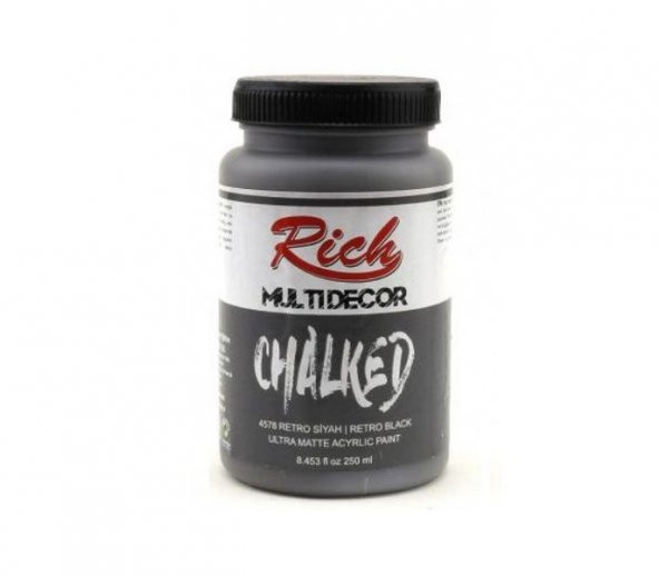 Rich Multi Decor Chalked Akrilik Boya 250ml. 4578 RETRO SİYAH ürün görseli 1