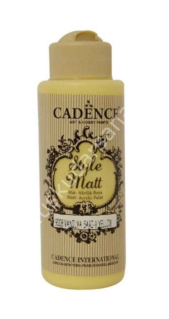 Cadence Style Matt Akrilik Boya 120ml 9008 Vanilya sarı Vanilla yellow ürün görseli 1