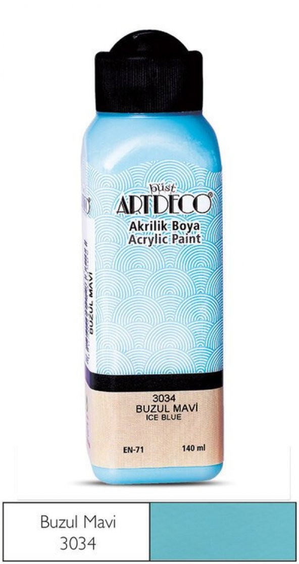 Artdeco Yeni Formül Akrilik Boya 140 ml 3034 Buzul Mavi ürün görseli 1