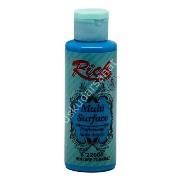 Rich Multi Surface Her Yüzey İçin Akrilik Boya 130 cc. 2200 VINTAGE TURKUAZ ürün görseli 1