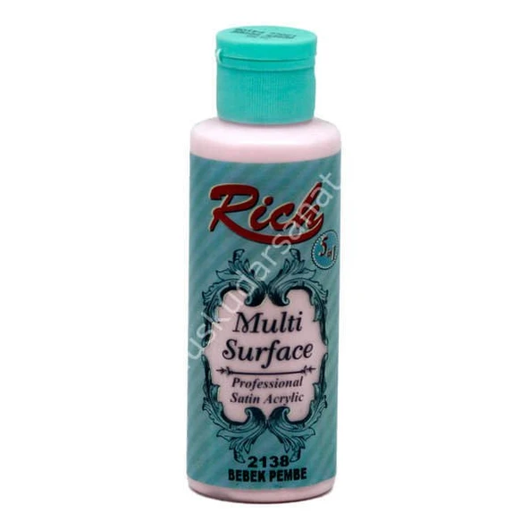 Rich Multi Surface Her Yüzey İçin Akrilik Boya 130 cc. 2138 BEBEK PEMBE ürün görseli 1