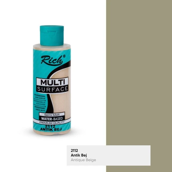 Rich Multi Surface Her Yüzey İçin Akrilik Boya 120 cc. 2112 ANTİK BEJ ürün görseli 1