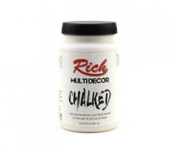 Rich Multi Decor Chalked Akrilik Boya 250ml. 4502 ANTİK BEYAZ ürün görseli 1