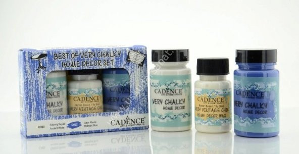 Cadence Very Chalky Home Decor Set 2 Renk 90ml+50ml Wax Eskimiş Byaz-Gece Mavisi ürün görseli 1