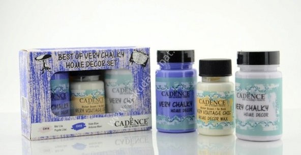 Cadence Very Chalky Home Decor Set 2 Renk 90ml+50ml Wax Mor lila-Slate Blue ürün görseli 1