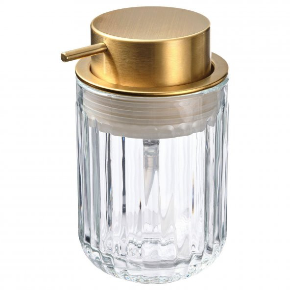 Gold Başlıklı Sıvı Sabunluk MeridyenDukkan Cam-Altın Rengi 350 ml ürün görseli 1