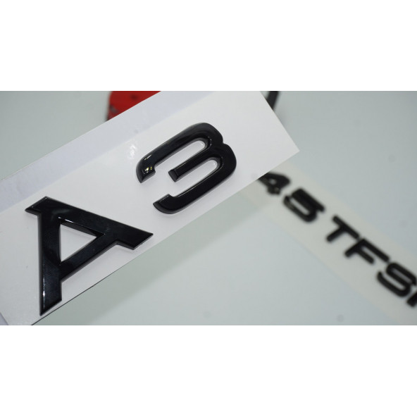 Audi A3 45 TFSi Parlak Siyah ABS 3M 3D Bagaj Yazı Logo Orjinal Ürün ürün görseli 1