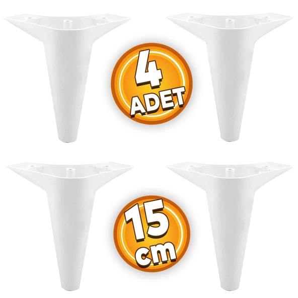 Aspen Lüks Mobilya Kanepe Koltuk Tv Ünitesi Baza Ayağı Ayakları Beyaz 15 Cm Ayak (4 ADET) ürün görseli 1