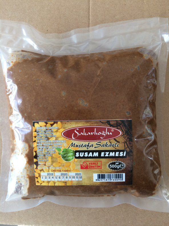 SAKARLIOĞLU ORGANİK GÜNLÜK  TAZE ÇEKİM SUSAM  EZMESİ 500gr ürün görseli 1