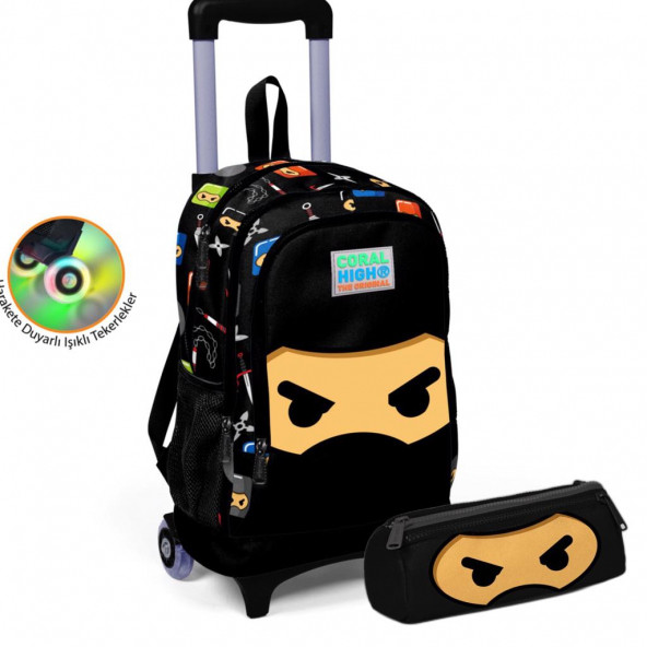Coral High Kids Ninja Desenli Çekçek Çantalı 2'Li Set 23381 ürün görseli 1