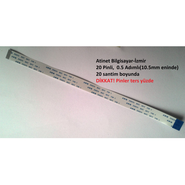 Awm 20624 80C 60V Vw-1 Flex Kablo 20 Pin 20 Cm Ters kablo  20-0.5-20B ürün görseli 1