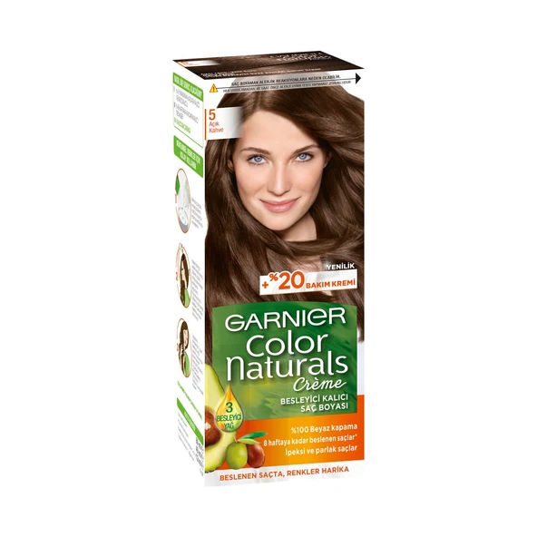 Garnier Color Naturals 5 Açık Kahve Saç Boyası ürün görseli 1