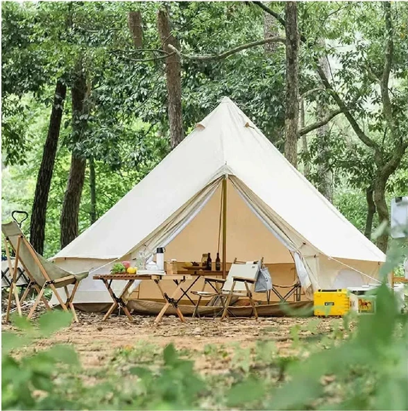 Efsane Kamp Orta Glamping Kamp Çadırı Kalın Kumaş 4 Mevsim Çok Renkli ürün görseli 1