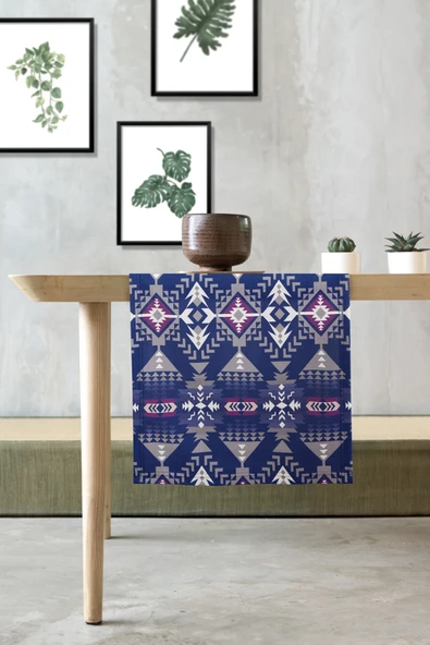 Masa Runner Yıkanabilir Sofra Masa Salon Mutfak Masası Sehpa Masa Runnerı 40X140 cm Reine Mor ürün görseli 1