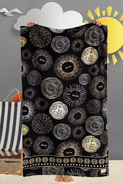 80x150 cm Büyük Plaj Havlusu Genç Yetişkin Deniz Havuz Doğa Dalış Yüzücü Kamp Havlusu Just Love ürün görseli 1