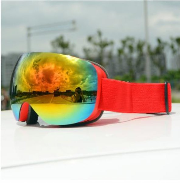 UV400 Korumalı Anti-Sis Çift Katman Orange Lens Snowboard Kayak Gözlüğü ürün görseli 1
