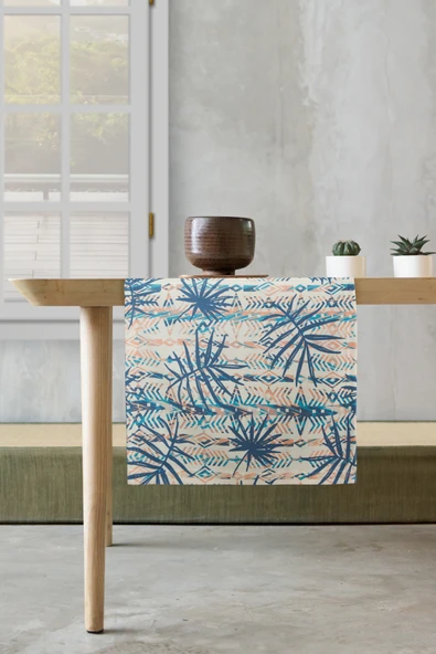 Masa Runner Yıkanabilir Sofra Masa Salon Mutfak Masası Sehpa Masa Runnerı 40X140 cm Florida Bej ürün görseli 1