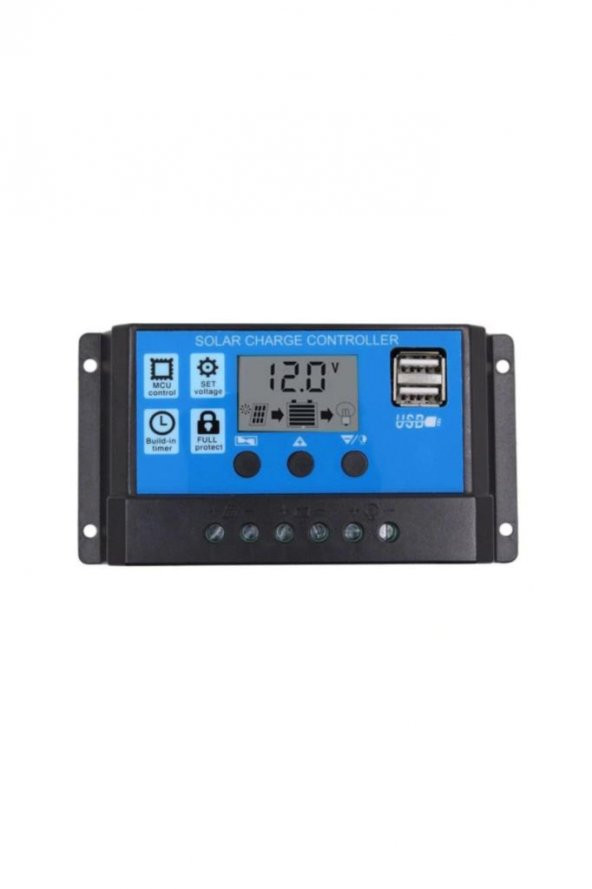 20A Dijital Güneş Paneli Solar Akü Şarj Kontrol Cihazı 12V 24V ürün görseli 1